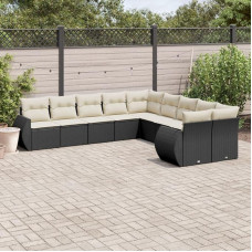 DYRJDJWIDHW Balkon möbel gartenlounge Komplektas gartenlounge Lauko Garten lounge9-tlg. Garten-Sofagarnitur mit Kissen Beige Poly RattanGeeignet für Schlafzimmer