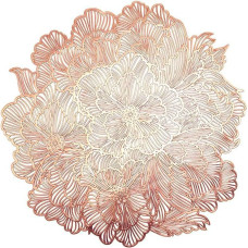 Tischset PVC Abwaschbar, 2er-Set Abwischbar, Blumenform, hitzebeständig Platzset Modern, Tischset für Küchen Zuhause Esszimmertisch Restaurant, 38x38cm, Roségold