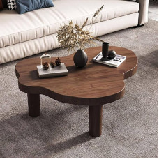 LSHFYV Debesies formos žurnalinis staliukas iš medžio masyvo, svetainės sofos staliukas, miegamojo staliukas, riešutmedžio 80 x 55 x 40 cm