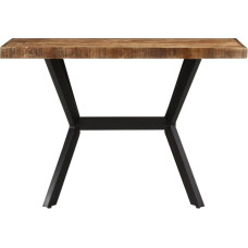 Willood Dining Room Table Metal Legs Black 110 x 55 x 75 cm Solid Wood Mango