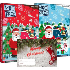 Advent Calendar 2024 - Moo Free Milk Chocolate & Moo Free White Chocolate - Vegan Milk Soy Gluten Free Chocolate Gifts with Gift Card - Stocking Fillers Suitable for Vegetarian - Pack of 2