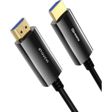 Stouchi 8K HDMI Fibre Optic Cable, 10 m, HDMI 2.1 Cable, 48 Gbps Ultra High Speed, in Wall CL3 Rated, AOC, 8K @ 60Hz, 4K @ 120Hz / 144Hz, Dynamic HDR, eARC, Dolby, HDCP2.2, Compatible with PS5, Xbox Series X, PC, TV