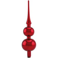 Thüringer Glasdesign - Double Tip 31 cm, Mouth-Blown Glass Tree Topper, Gloss, Christmas Tree Baubles, Christmas Tree Decoration, Decoration