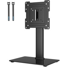 BONTEC TV Stand Monitor Stand for 17-43 Inch LCD LED OLED Plasma Flat & Curved TV & Monitor up to 45 kg with 50 Degree Swivel, 3 Levels Height Adjustable, Max VESA 200 x 200