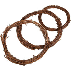 Jomnvo Pack of 3 Retro Christmas Wreath Grapevine Wreath Made of Natural Rattan Ring Wreath Frame Wreath Decor Willow Branch Wreath with Diameter of 20 cm, 25 cm, 30 cm