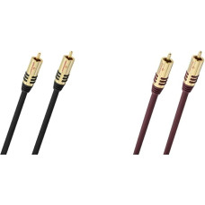 OEHLBACH NF Sub, RCA Subwoofer Cable, Audio Cable, Round, OFC, 3 m, Black & NF Sub, RCA Subwoofer Cable, Audio Cable, Round, OFC, 1 m, Bordeaux