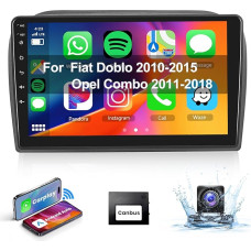 8 Core 2+64G Hodozzy Carplay Car Radio for Fiat Doblo 2010-2015/Opel Combo 2011-2018 Android Car Radio with Sat Nav, 9 Inch Touchscreen with Android Auto/Mirror Link/WiFi/GPS/RDS/FM/Bluetooth/USB/DSP