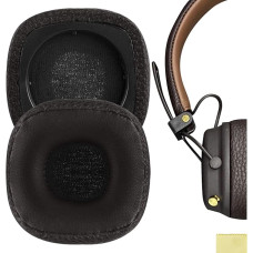 Geekria QuickFit Protein Leather Replacement Ear Pads for Marshall Major III Wired, Major III Bluetooth Wireless, MID ANC Headphones Ear Pads, Headset Ear Pads, Ear Cups Repair Parts (Brown)