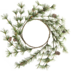 Logbuch-Verlag Artificial Door Wreath Larch Branches with Cones - Christmas Wreath Wall Decoration Door Decoration Christmas Decoration Diameter 40 cm