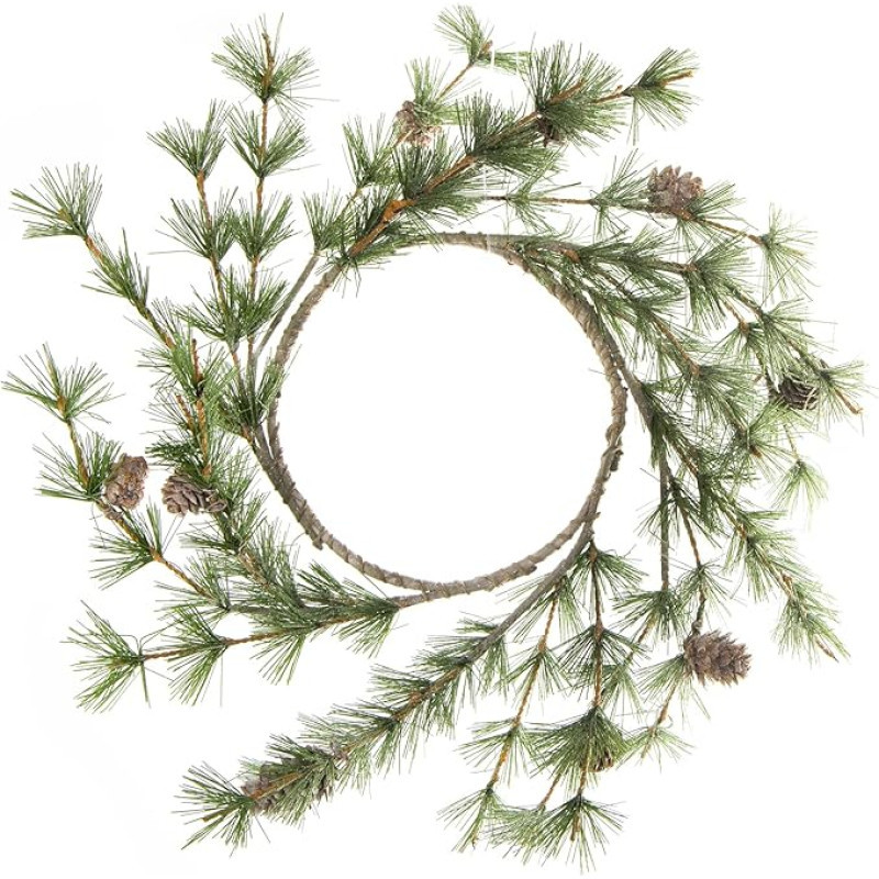 Logbuch-Verlag Artificial Door Wreath Larch Branches with Cones - Christmas Wreath Wall Decoration Door Decoration Christmas Decoration Diameter 40 cm