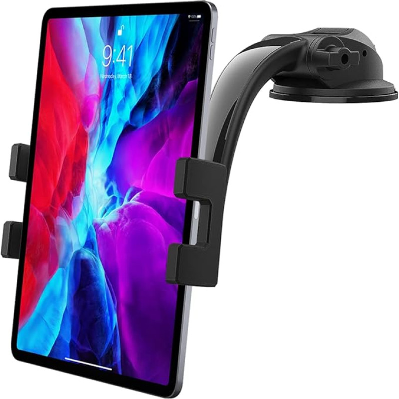 woleyi Car Mount Tablet Dashboard, Tablet & Mobile Phone Holder Car Suction Cup with Ultra Stable for iPad Pro 12.9 Air Mini 5 4 3 2, Galaxy Tabs, iPhone More 4-13 Inch Smartphone and Tablet