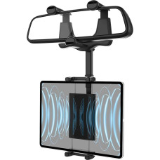 Kolasels Rear View Mirror Car Tablet Holder Car Rear View Mirror 360° Retractable Arm Tablet Mobile Phone Holder Rear View Mirror Clip for iPad Pro Air Mini, Galaxy Tabs, iPhone, 4~12.9 Inch Tablets