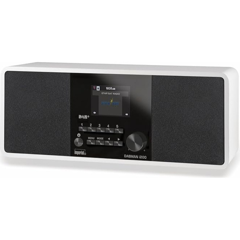 Imperial DABMAN i200 Internet / DAB+ Radio (Stereo Sound, Internet Radio / DAB+ / DAB / FM, Wi-Fi, LAN, Aux-In, Line-Out, Headphones Out, Spotify), White