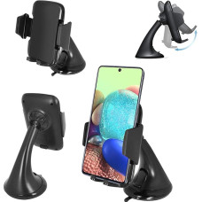 Car Phone Mount, Windshield Universal Car Mount with Dashboard Base for Samsung Galaxy S23/S23 Plus/S23 Ultra/A14 5g/A34/A54/A04s/A13/A53/A33/A52s/A90 5g/A21s/A21/S22/S22 Plus/S22