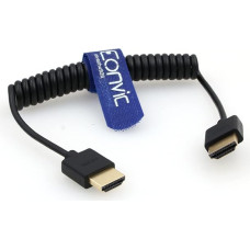 Eonvic 2.0 HDMI Coiled Cable 4K HDMI to HDMI Cable High Speed Thin HDMI Male to Male Extender Spiral Cable for Atomos Ninja V, Sony a7siii, Portkeys BM5 Monitor