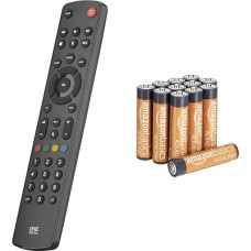 One For All Contour TV Universal Remote Control TV - Control of TV/Smart TV -URC1210 & Amazon Basics Performance Batteries Alkaline, AAA, Pack of 12 (Design May Vary from Display)