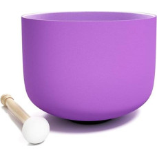 KELIODY Crystal Singing Bowl, 440Hz B-Tone Purple Crown Chakra 8 colių 20 cm, Crystal Singing Bowl with O-Ring and Beater, Relaxation, Meditation, Yoga, Gift
