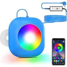 LyLmLe 20 W LED Pool Lights, 12 V Smart Colour Changing Underwater Lights with App Control, Dimmable, Timer Schedule, IP68 Magnetic Pool Lighting with 8 m Cable for Above Ground Pools Built-in Pools