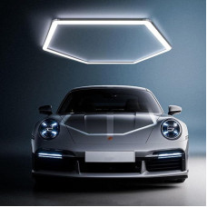 Hexagon LED Ceiling Light - 1 Hex Garage Lighting LED Workshop Lighting 6500 K White Connectable Tube Lights for Car Salon, Car Washroom, Workshop, Warehouse, Gym, Basement, Exhibition