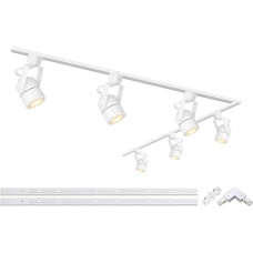 6 balti modernūs 3000K gyvenamasis kambarys miegamasis miegamasis valgomasis kambarys interjero apšvietimas virtuvė LED H tipo bėgių prožektorius su papildomais 2 m bėgių apšvietimo bėgiais 30W 3000K Cool White