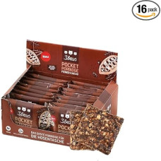 3Bears Pocket Porridge Oat Bar - Fine Cocoa | 16 x 55 g veganiškų grūdų batonėlių su gardžiu kakavos skoniu ir 40 % viso grūdo avižinių dribsnių I kaip skaidulų turtingas užkandis su savimi