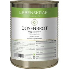 Lebenskraft Canned Bread, Rye Mixed Bread, 1 Can 350 g, Long-Lasting, Vegan, Lactose Free