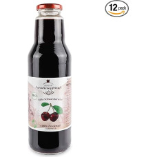 Saldžiosios juodosios vyšnios 100% ekologiškos vyšnių sultys 12 x 750 ml
