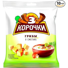 Korochki Croutons Mushrooms & Cream Pack of 10 (10 x 40 g)