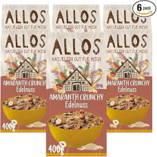 Allos Amaranth Crunchy Noble Nut | Organic Cereal | Nut Cereal | Oatmeal | Breakfast Cereals | Vegan | Pack of 6 (6 x 400 g)