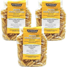 Oltresole - Italienische Bio-Reis- und Quinoa-Pasta Glutenfrei, Fusilli-Format - Glutenfreie Pasta mit Vollkornreismehl und weißer Bio-Quinoa, vegan
