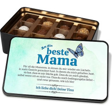 Motinos dienos dovana: Šokoladas: personalizuota šokolado skardinė 