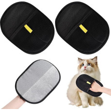 Sophisticate Pack of 2 Double Sided Grooming Glove, daugkartinio naudojimo naminių gyvūnėlių priežiūros pirštinės, statinio šalinimo batai naminiams gyvūnėliams, plaunant plaukų šalinimą ir priežiūrą