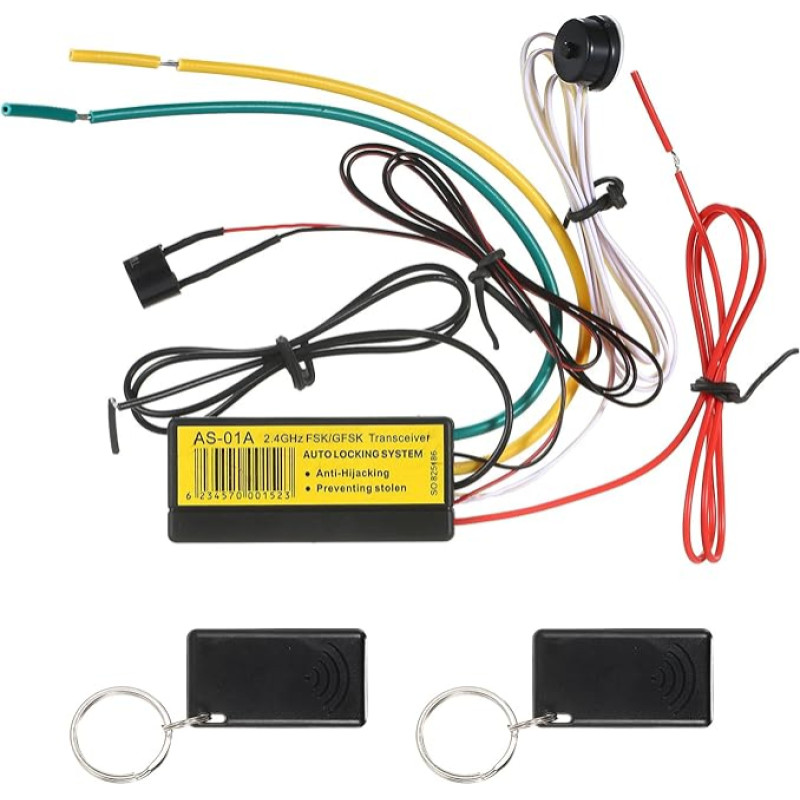 Shkalacar Car Alarm System, 2.4 GHz Immobiliser with CR2032 Battery, Alarm Mode and Anti Hijacking, Anti-Theft Security System for 12 V Vehicles