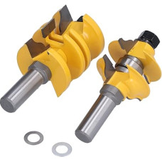 1 / 2in Shank Router Bit | Adjustable Woodworking Milling Cutter for CNC / Hand Tools | Carbon Steel Body & Alloy Cutter Head | 1 - 3 / 4in Cutter Diameter with Reduced - Backlash