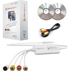 VHS į skaitmeninį keitiklį, USB vaizdo įrašymo kortelė, vaizdo įrašymo įrenginys, RCA į USB keitiklį, konvertuoja VHS VCR Hi8 į skaitmeninį, skirtas kasetiniam grotuvui, vaizdo kamerai, fotoaparatui, kompiuterio televizoriui, suderinamas su 