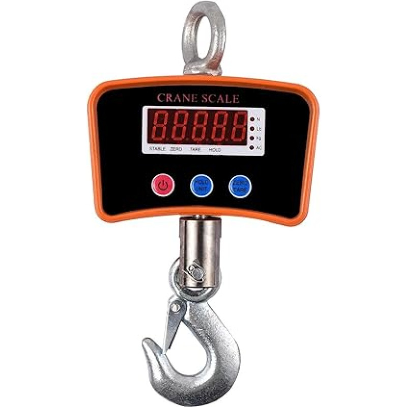 Kranwaage, 500 kg/ 1102 lbs Hängewaage, Lastkranwaage, 1500 mAh, industrielle Hakenwaage, Einheitswechsel/Datenhaltung/Tara/Null,Hohe Zuverlässigkeit