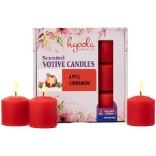 Hyoola Scented Votive Candles - Votive Candles with Apple Cinnamon Fragrance - 12 Hours Burn Time - Pack of 9 Scented Candles - Made in Europe