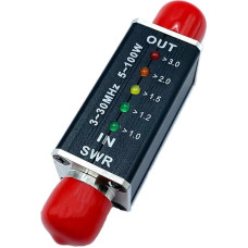 Kompaktes SWR-Messgerät, 5 LEDs, HF-betriebene Anzeige für Kurzwellen-Funksignalstärke bis zu 100 W