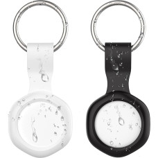 CHZHVAN Key Finder Air Tracker Tag with Waterproof Case, Compatible with Apple Where is App (iOS Only), Bluetooth Key Finder for Keys, Wallet, Bags, Suitcase, Replaceable Battery, Pack of 2