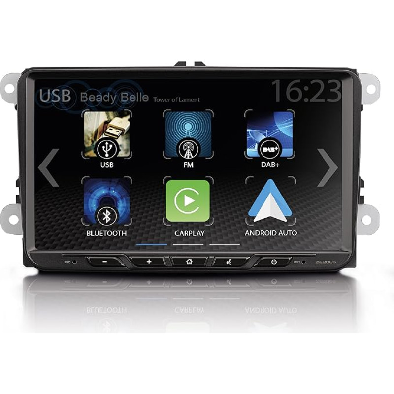 ZENEC Z-E2065 Media Receiver/Car Radio Compatible with VW, Seat, Skoda, 9 Inch Touchscreen, Multimedia System with Apple CarPlay, Android Car, DAB+, Phase Diversity FM