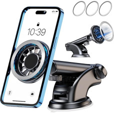 Jessonly Mobile Phone Holder Car Magnet, Universal 360° Rotatable Suction Cup Mobile Phone Holder for Car, Car Mobile Phone Holder for Dashboard and Windscreen for iPhone, Galaxy, Smartphone