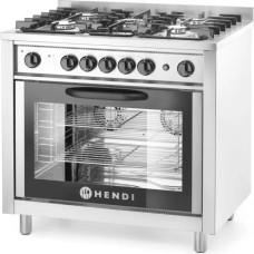 Hendi Gas cooker 5 burners with convection oven - 225707