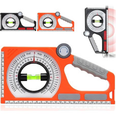 Emboadlie Portable Mechanical Inclinometer, Engineering Inclinometer, Universal Slope Measuring Ruler, Multifunction Angle Meter 0-180° for Construction, Engineering and Industrial Use (Orange)