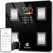 arboleaf Personal Scales Digital Body Fat Scales with App, Scales with Body Fat and Muscle Mass with Large LED Display, High Precision Body Scales Bluetooth up to 180 kg / 400 lbs