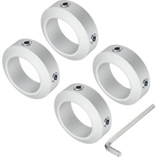 QUARKZMAN Split Wave Collar Set for 40 mm Shaft, 4 Pieces Clamping Rings 60 mm Outer Diameter, 20 mm Thick, Aluminium Alloy Clamping Ring with M10 Set Screws and a Wrench