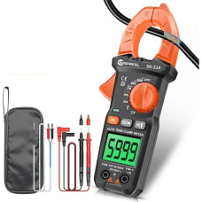 TIEOAXFT Skaitmeninis Zangenampermetras, 600 A, Wechselstrom, Gleichstrom, 5999 Zählt, True RMS-Multimeter, Ampermetras, Spannungstester, Ampere-Kapazität, NCV-Ohm-Test