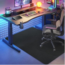 Vicwe Floor Protection Mat, Office Chair, 90 x 120 cm, Gaming Office Chair, Chair Mats, Non-Slip and Easy to Clean, Chair Mat for Hardwood Floors, Laminate, Parquet (Black)