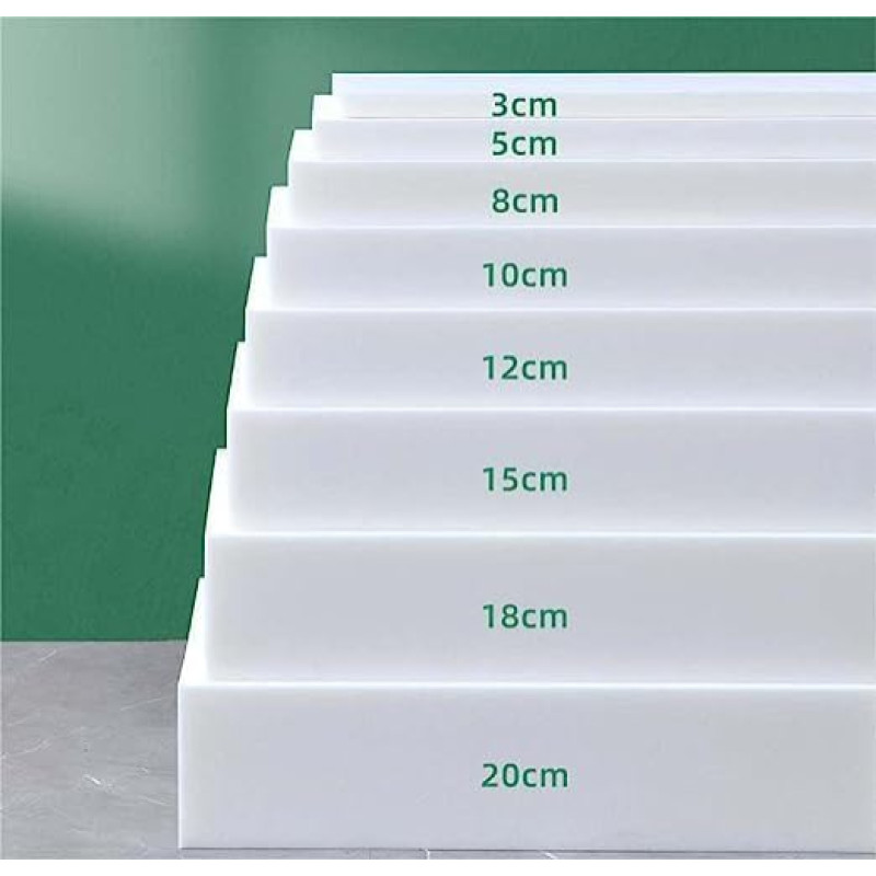 35D-Memory-Schaum-Polsterung für Sofa und Stühle, leichte Schaumstoffplatten für Bürostuhl und Couch-Sitz, 12 cm, 180 x 40 cm, perfekt für Komfort und Unterstützung