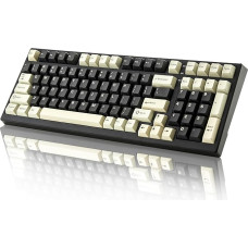 YUNZII YZ98 Gasket Mechanical Keyboard 99 Keys Hot-Swap BT5.0/2.4G/USB-C Wireless Gaming Keyboard NKRO 98% Layout with RGB LED Backlight for Linux/Win/Mac (Milk Switch, Black)