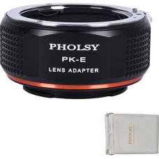 PHOLSY PK - Sony E objektyvo adapteris, suderinamas su Pentax K PK objektyvu ir Sony E fotoaparato korpusu Alpha a7 a6000 a6300 a6500 a5000 a5100 NEX 7/6/5, NEX 5N 3N, a9 ii, a7S iii ii, a7R v iv iii, a7C